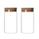 XINGZI Kitchen Storage Containers With Cork Lids Set Of 2 300ml/10oz Durable Refillable Clear Glass Food Canisters Storage Container Vial Jars For Tea Coffee Flower Dry Goods Pantry Organization