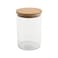 Kitchen Details Round Glass Jar   1 Liter   Bamboo Airtight Seal Lid   Wide Mouth   Food Storage Canister   Tea or Coffee   Spices   Flour   Sugar   Clear