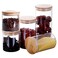 MR.FOAM Glass Storage Containers Jars Set,5PC Airtight Glass Canisters Food Jars with Bamboo Lids Stackable Kitchen Canisters For Sugar,Candy, Cookie,Flour, Nuts,Rice, Pasta and Spice Jars