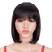 Spotlight 8 Inch Straight Bob Wig with Bangs Human Hair 180% Density Short Bob Human Hair Wigs with Bangs None Lace Front Wigs Brazilian Straight Hair Wig for Black Women Natural Black
