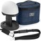 Wig Travel Case - 8"-12" High Wig Box with Collapsible Wig Stand - Dome Foam Wig Head Stand in Zipper Carrying Case w/Handle for Safe Traveling Storage of Wigs, Lace Front Cap, Toupee (Denim Navy)