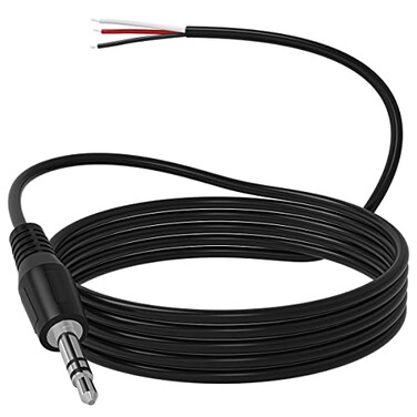SIOCEN 6ft Long Replacement 3.5mm Male Plug to Bare Wire Open End TRS 3 Pole Stereo 1/8" 3.5mm Plug Jack Connector Audio Cable for Speaker Headphone Headset Earphone Microphone Cable Repair