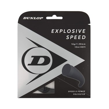 Dunlop Sports Explosive Speed Tennis String, Black, 16g, 1 Set
