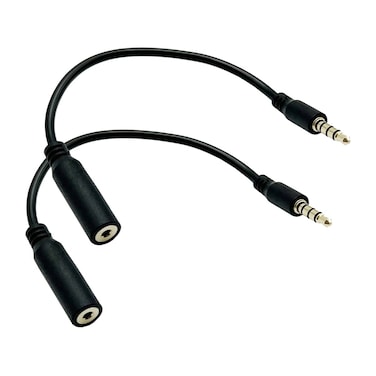 Seadream 2.5mm Female to 3.5 mm Male 4 Poles Audio Cable 6 inch 4-Pole 3.5 mm Male to 2.5 mm Female Headset Audio Adapter Cable Extender Stereo Jack,Gold Plated(2Pack)