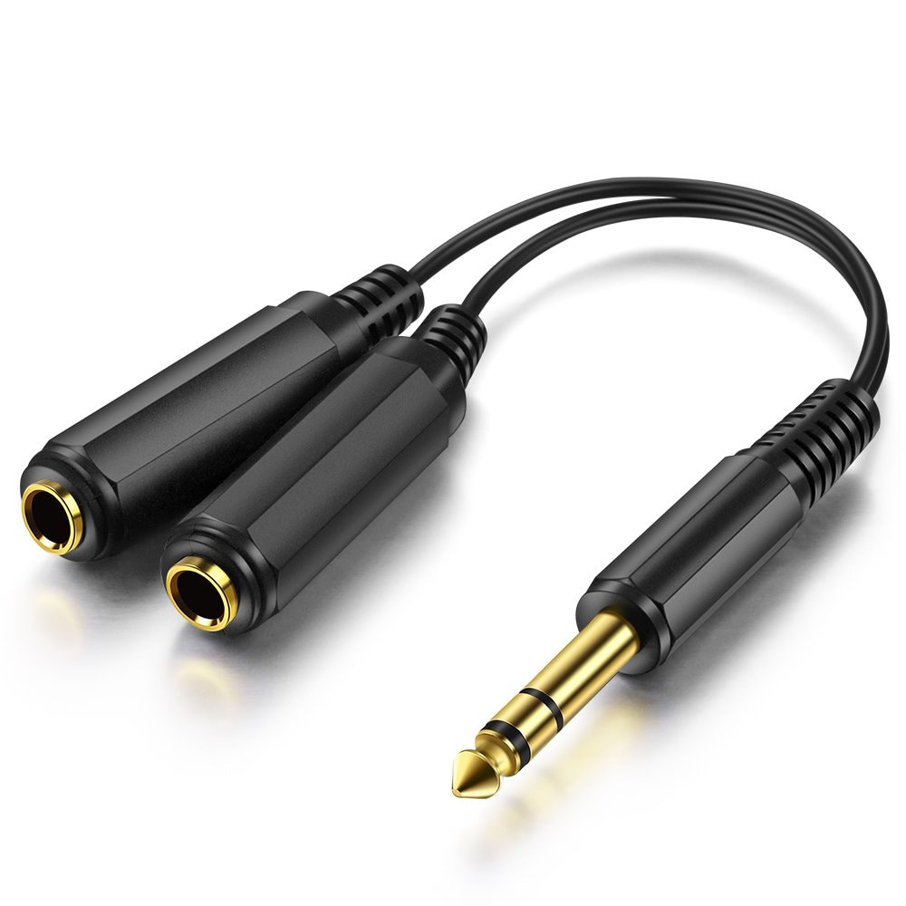 icespring Icespring 1 4 6 Stereo Plug To Dual 1 4 6 Jack Splitter Adapter Cable 6.35 MM 0.6 FT