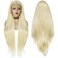 Ebingoo 38 Inches Blonde Lace Front Wig + Wig Cap 613 Platinum Blonde Wig For Women Girls Long Honey Blonde Lace Front Wig Synthetic Hair Wigs Middle Part Straight Glueless Wig For Daily Wear