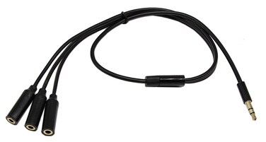 zdyCGTime 3.5mm Stereo Audio AUX Cable 1/8" 3.5mm Stereo Plug Male to 3 1/8" 3.5mm Stereo Jack Female 1 Input 3 Output Stereo Audio AUX Cable(1.5ft Black)