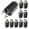 CESS 1/4 Inch Stereo TRS/Mono TS Audio Female Socket Connector Panel/Chassis Mount - 6.35mm Socket, 10 Pack, Black Cylindrical Plastic Housing