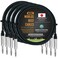 WORLDS BEST CABLES 4 Units - 5 Foot - Balanced TRS Patch Cable Custom Made Using Mogami 2549 (Black) Wire and Neutrik NP3X TRS Stereo Plugs