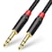 DISINO 1/4 inch TRS Cable, Heavy Duty 6.35mm Male to Male Stereo Jack Balanced Audio Path Cord Interconnect Cable - 6.6 feet/2 Meters