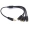 PIIHUSW 4 Way Port 3.5mm Headphone Splitter Cable 3.5 TRS Stereo Jack Earphone Audio Stereo Lead Cord for Mobile Phone Tablet Speaker Mic Headset Smartphone