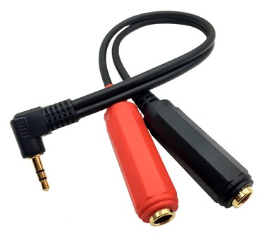 Qaoquda 3.5mm to 6.35mm Headphone Adapter, 1/8 to 1/4 Audio Splitter Cable, 90 Degree Angle 3.5mm 1/8" TRS Stereo Female to 1/4" 6.35mm TRS Stereo Male Jack Plug Y Splitter Cable 20cm/8inch