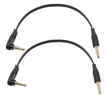 zdyCGTime 3.5mm Audio Cable,(2 Pack) 4 Pole to 3 Pole Aux 3.5mm Extended Stereo Jack Audio Cable, Male to Male 3.5mm Extension Cord Auxiliary Adapter-0.5 Feet
