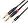 Disino 1/8 Inch TRS Stereo to Dual 1/4 inch TS Mono Y-Splitter Cable 3.5mm Aux Mini Jack Stereo Breakout Cable Path Cords - 6 feet