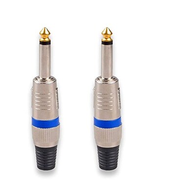 Nightwolf &Acirc;&reg; 2Pack 6.35mm 1/4" Solder Type Microphone Speaker Audio Connector Plug TS Mono Stereo Heavy Duty Style Jack Cable