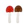 Ganz ER73083-SET2 Fairytale Woodland Brown &amp; Red Polka Dot Mushroom 8 x 3.75 x 1 Inches Durable Ceramic Counter Top Serving Cooking Utensil Spoon Rest, Kitchen D&Atilde;&copy;cor Party Tool