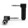 Ancable 2-Pack 1/4" 6.35mm Right Angle Stereo Male Plug to 1/4" 6.35mm Stereo Female Jack Audio Adapter