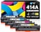 Smart Ink Compatible Toner Cartridge Replacement for HP 414A 414 A with Built-in Chip (4 Pack) to use with Color Laserjet Pro MFP M479fdw M479fdn M479fdw M454dw M454dn (Black Cyan Magenta Yellow)