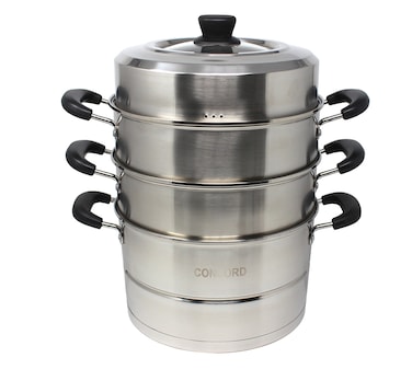 CONCORD 3 Tier Premium Stainless Steel Steamer Set (30 CM)