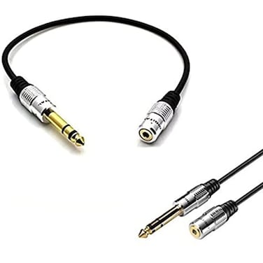 ATC Aluminum 30cm/12inch Golden Plated Metal Stereo 6.35mm 1/4" TRS Male to 3.5mm 1/8" Female Jack Plug Socket Headphone Headset Converter Cable Adapter Connector