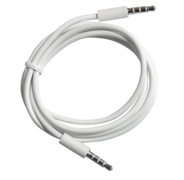 YCS Basics White 3 Foot 3.5mm Male to Male 4 Conductor Aux/Headphone Cable