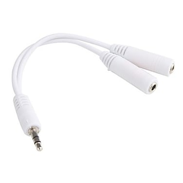 Wideskall&Acirc;&reg; 6 Inch 2.5mm Gold Plated Audio Stereo Y Splitter Adapter Cable (White)