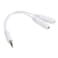 Wideskall&Acirc;&reg; 6 Inch 2.5mm Gold Plated Audio Stereo Y Splitter Adapter Cable (White)