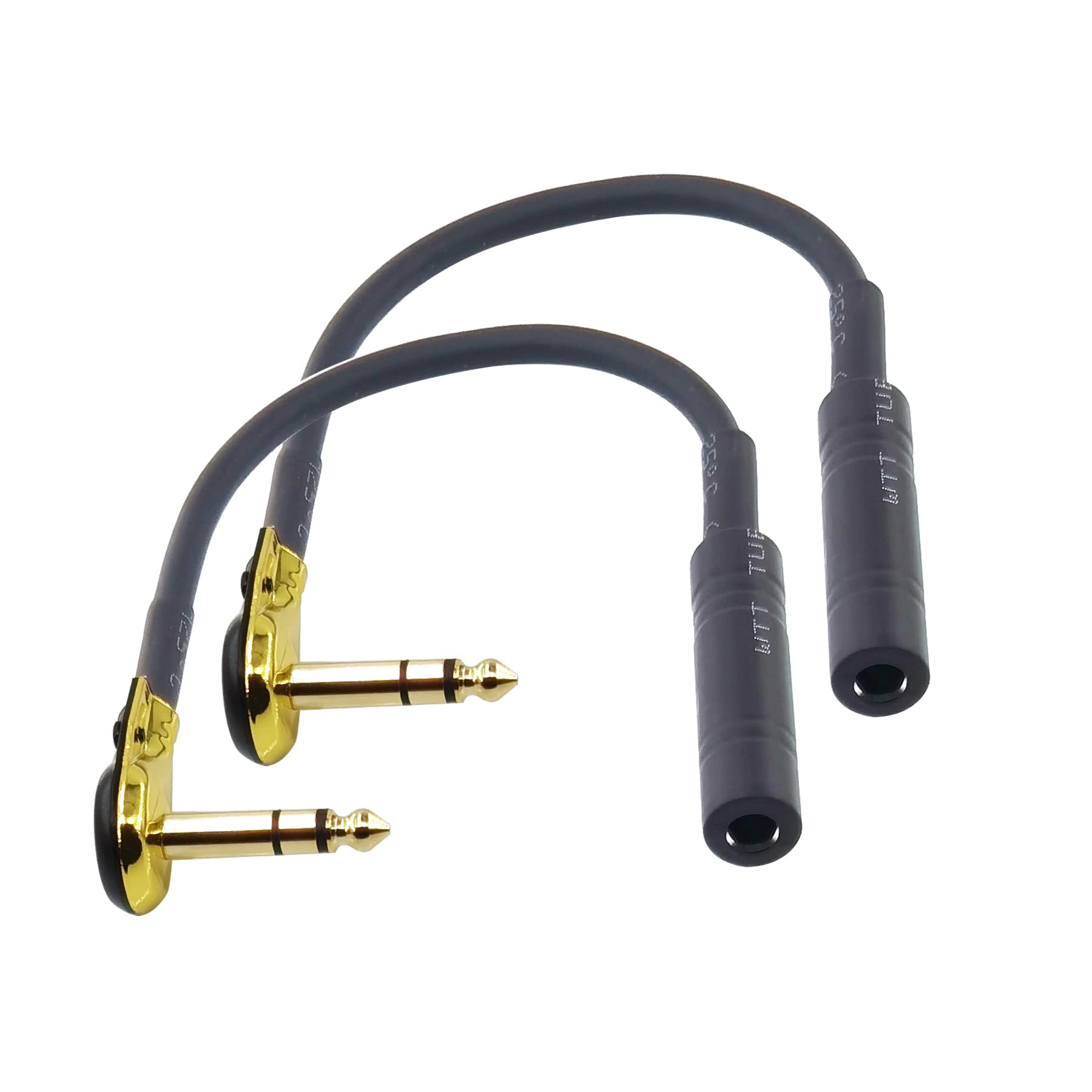 suanqi Suanqi Right Angle 6 Male To 6 35 Female Adapter Plated Inch Ts To Ts Pancake Type Conn 6.35 MM
