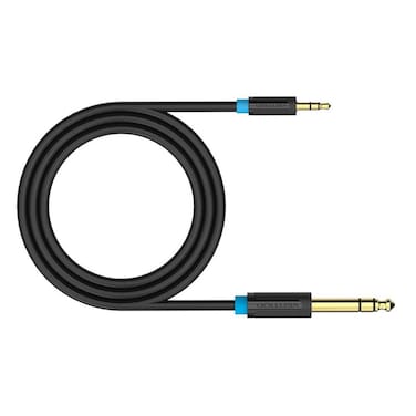 EVNSIX Audio Instrument Cable - 5FT 1/8" Male to 1/4" Male Aux Jack TRS Stereo Audio Cable for iPhone, iPod,Guitar Laptop Amplifier Microphone/24K 15U Gold Plated PVC Infection Molding Shell