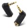 Cable Matters 2-Pack TRRS Right Angle 3.5mm Adapter in Black (3.5mm Right Angle Adapter, 90 Degree 3.5mm Adapter, 90 Degree Audio Adapter)