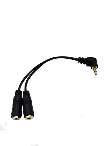 Traovien 3.5mm Male to Female Stereo Audio Extension Cable,1 Point 2 Headphone Extension Cable Right Angle Compatible, be Used to Home Life(1Pcs)