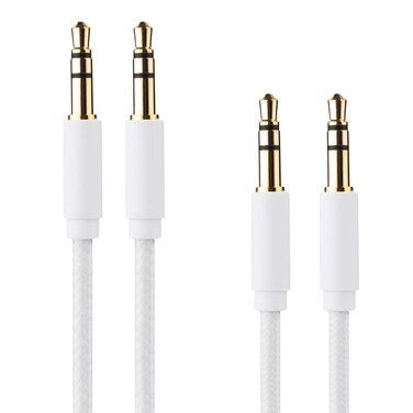 Snug 4ft (1.2m) 3.5mm Headphones AUX Cable (Male to Male) 2 Pack