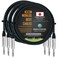 WORLDS BEST CABLES 3 Units - 5 Foot - Balanced TRS Patch Cable Custom Made Using Mogami 2549 (Black) Wire and Neutrik NP3X TRS Stereo Plugs