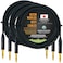 WORLDS BEST CABLES 3 Units - 35 Foot - Balanced TRS Patch Cable Custom Made Using Mogami 2549 (Black) Wire and Neutrik NP3X-B Gold TRS Stereo Plugs