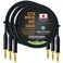 WORLDS BEST CABLES 3 Units - 3 Foot - Balanced TRS Patch Cable Custom Made Using Mogami 2549 (Black) Wire and Neutrik NP3X-B Gold TRS Stereo Plugs