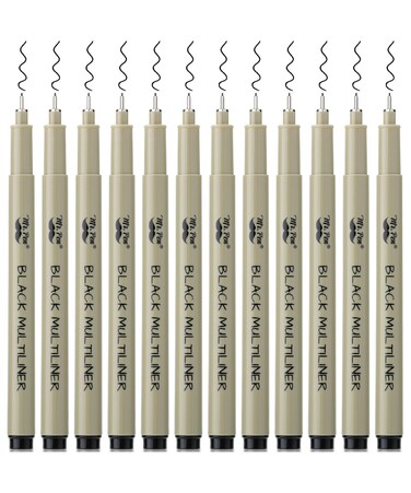 Mr. Pen- Drawing Pens for Artists, 0.3mm, 12 Pack, Black Artist pens, Micro Pens for Drawing, Ink Pens for Drawing, Sketch Pens, Micro Pen, Fineliner Pens, Bible Journaling Pens, Fine Point