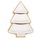 Angoily Christmas Tree Shaped Platter Ceramic Christmas Serving Tray Dishes for Entertaining, Food Serving Platter with Base for Appetizer, Snacks, Fruit, Candy Dessert for Xmas Party, White