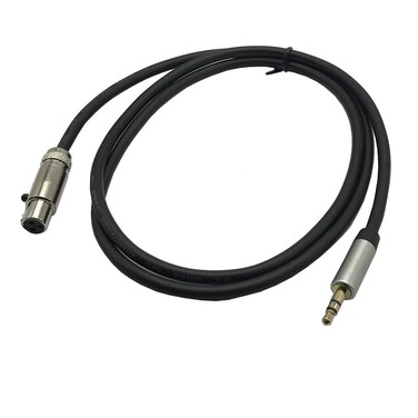 MMNNE 3.5mm Stereo Audio Plug to Mini XLR Female Cable, 1/8" TRS Plug to 3-pin Mini XLR Female Headphones Audio Cable, 3.3 Feet