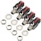 4Pcs 1/4 inch 6.35mm Stereo Headphone Socket Panel Mount Thread Lock Audio Female Jack Connectors