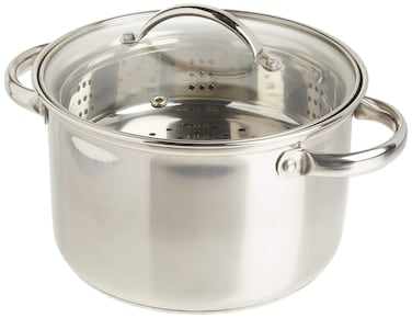 Norpro 4-Quart Steamer Cooker, 3 Piece Set, Stainless Steel