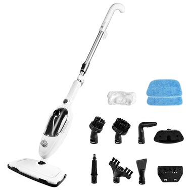 Steam Mop Cleaner 10-in-1 with Convenient Detachable Handheld Unit, Laminate/Hardwood/Tiles/Carpet Kitchen - Garment - Clothes - Pet Friendly Steamer Whole House Multipurpose Use