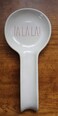 Rae Dunn FA LA LA in large Christmas Red letters LL 10 inch Spoon Rest. By Magenta.