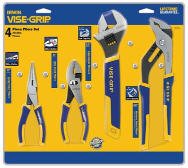 IRWIN VISE-GRIP Pliers &amp; Wrench Set, 4-Piece (2078705), Blue