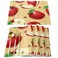 Greeeen Placemats Set of 6 Red Apples Place Mat for Dining Table Washable Cotton Linen Table Mats