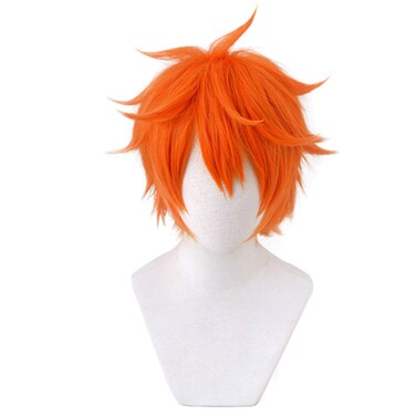 Soyusunny Haikyuu Hinata Shoyo Cosplay Wig Short Orange Costume Halloween Wigs for Men Boys