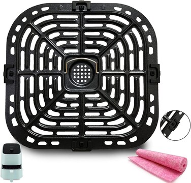 HEISENLIN Air Fryer Grill Crisper Tray, 2.0 QT, Black, Dishwasher Safe