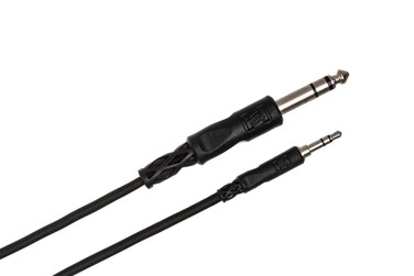 Hosa CMS-110 3.5 mm TRS to 1/4" TRS Stereo Interconnect Cable, 10 Feet