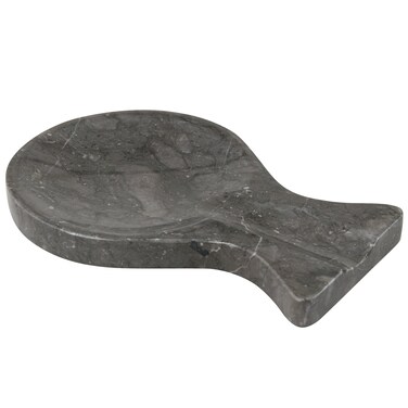 Creative Home Natural Charcoal Marble Spoon Rest Ladle Holder Spatula Holder Kitchen Countertop Organizer, 8.6" x 4-9" x 0.8" H, Dark Grey