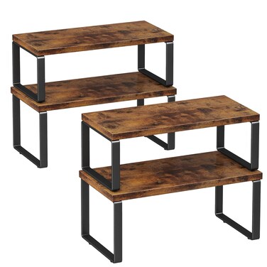 Kitchen Cabinet Organizer 15.75'' Width,Set of 4 Cabinet Shelf Organizers,Stackable &amp; Expandable Kitchen Countertop Organizer,Kitchen Storage,Spice Rack for Pantry Countertop Cupboard Cabinet Desk Top