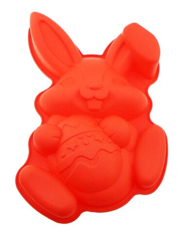 Non-stick Easter Bunny Rabbit Hold a Egg Silicone Cake Pan Mold Bakeware for Baking